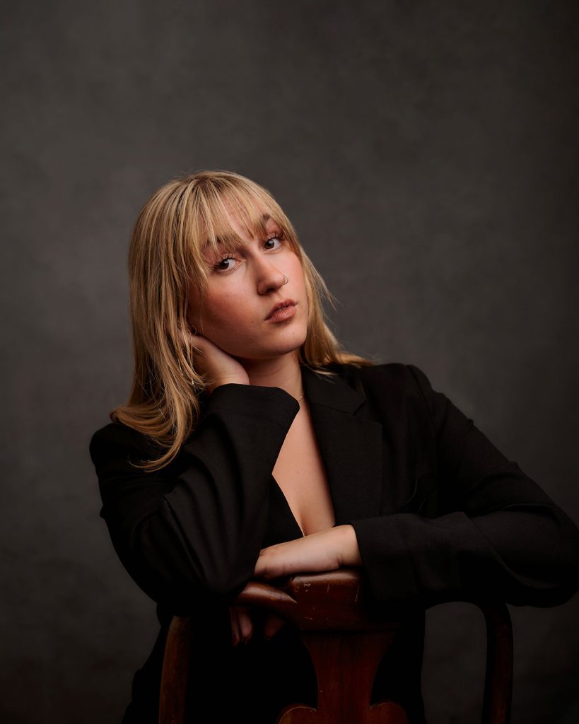 Lily Merchant in black shirt by Headshot Photographer Jacqui McSweeney © 2024